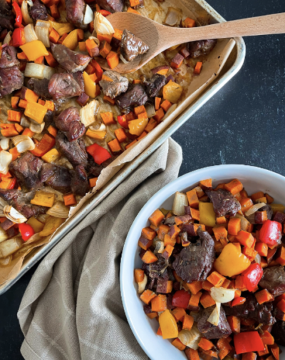 Beef Tips Sheet Pan Meal